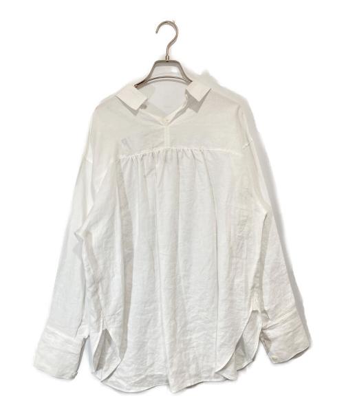 Conte（コンテ）conte (コンテ) ヘンプ バックスリット ギャザーシャツ　8511-199-0016-0100 ホワイト サイズ:FREEの古着・服飾アイテム