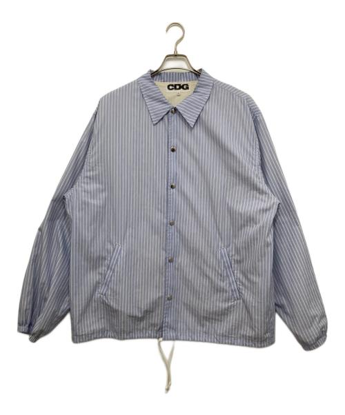 CDG（シーディージー）CDG (シーディージー) Stripe Coach Jacket　 AD2005　SZ-J016 ブルー サイズ:XLの古着・服飾アイテム