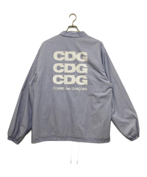 CDG（シーディージー）CDG (シーディージー) Stripe Coach Jacket　 AD2005　SZ-J016 ブルー サイズ:XLの古着・服飾アイテム