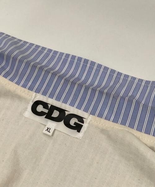 CDG（シーディージー）CDG (シーディージー) Stripe Coach Jacket　 AD2005　SZ-J016 ブルー サイズ:XLの古着・服飾アイテム