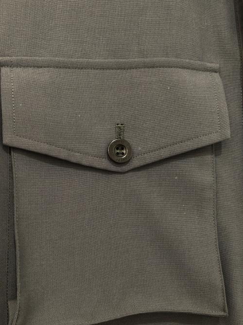 sacai（サカイ）sacai (サカイ) 23AW ベロア切替 ウール シャツジャケット　23-03121M オリーブ サイズ:2の古着・服飾アイテム