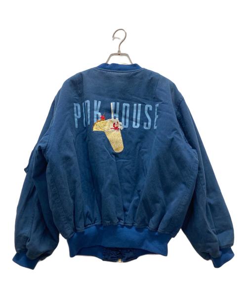 PINK HOUSE（ピンクハウス）PINK HOUSE (ピンクハウス) バックロゴ ブルゾン ブルー サイズ:記載無しの古着・服飾アイテム