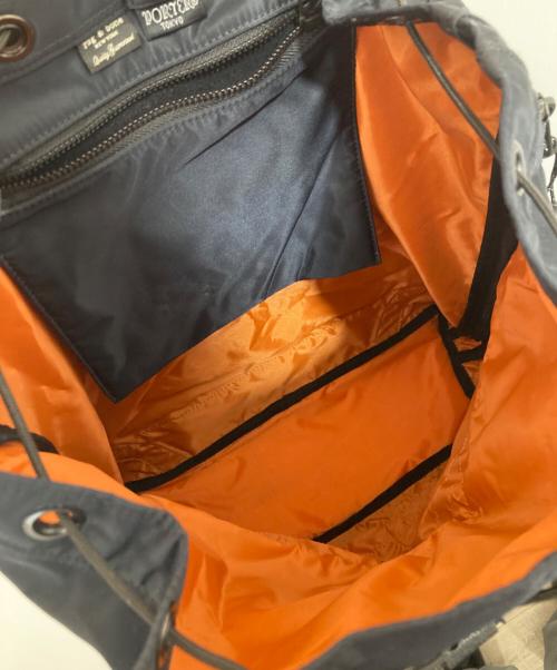 PORTER（ポーター）PORTER (ポーター) rag&bone (ラグアンドボーン) コラボ レザー×ナイロン タンカーバックパック ネイビーの古着・服飾アイテム