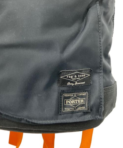 PORTER（ポーター）PORTER (ポーター) rag&bone (ラグアンドボーン) コラボ レザー×ナイロン タンカーバックパック ネイビーの古着・服飾アイテム