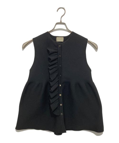 UNITED ARROWS（ユナイテッドアローズ）UNITED ARROWS (ユナイテッドアローズ) P フリル ニットベスト　1518-106-1575 ブラック サイズ:FREEの古着・服飾アイテム