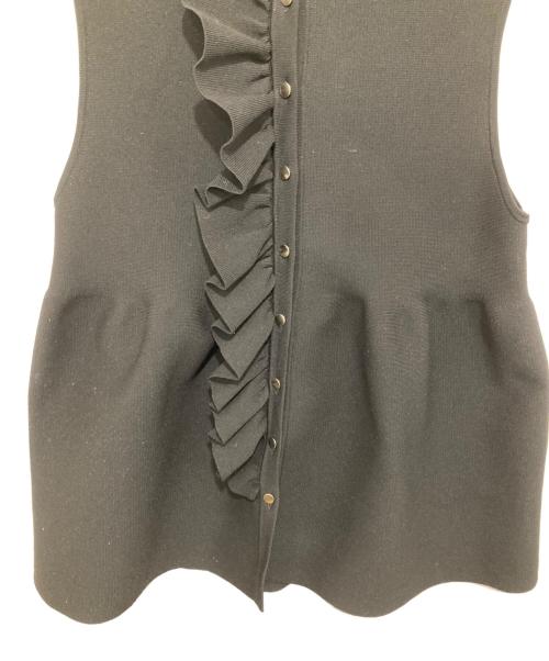 UNITED ARROWS（ユナイテッドアローズ）UNITED ARROWS (ユナイテッドアローズ) P フリル ニットベスト　1518-106-1575 ブラック サイズ:FREEの古着・服飾アイテム