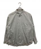 cornierコルニエ）の古着「FINX COTTON LIGHT CORD LANE STRIPE SHIRTS　フィンクスコットンライトコードレーンストライプシャツ」｜グレー