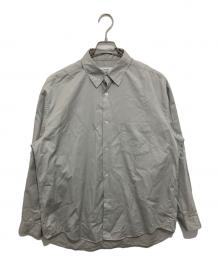 cornier（コルニエ）の古着「FINX COTTON LIGHT CORD LANE STRIPE SHIRTS　フィンクスコットンライトコードレーンストライプシャツ」｜グレー