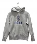 Champion REVERSE WEAVEチャンピオン リバース ウィーブ）の古着「USNAプルオーバーパーカ-」｜グレー