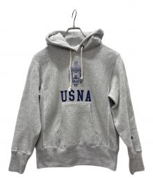 Champion REVERSE WEAVE（チャンピオン リバース ウィーブ）の古着「USNAプルオーバーパーカ-」｜グレー