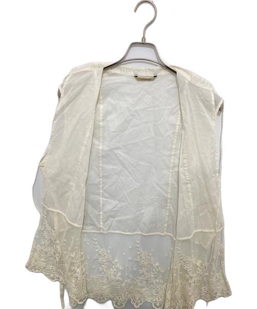 Curensology（カレンソロジー）Curensology (カレンソロジー) オーガンジービジューブラウス　CL406104ER-04 アイボリー サイズ:FREEの古着・服飾アイテム