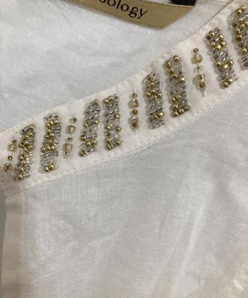 Curensology（カレンソロジー）Curensology (カレンソロジー) オーガンジービジューブラウス　CL406104ER-04 アイボリー サイズ:FREEの古着・服飾アイテム