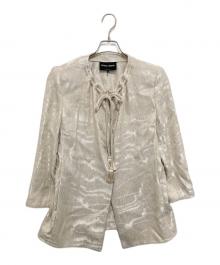 GIORGIO ARMANI（ジョルジョアルマーニ）の古着「Moire Linen Jacket モアレリネン ジャケット　GW002453 TE20134」｜ベージュ