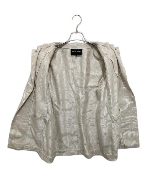 GIORGIO ARMANI（ジョルジョアルマーニ）GIORGIO ARMANI (ジョルジョアルマーニ) Moire Linen Jacket モアレリネン ジャケット　GW002453 TE20134 ベージュ サイズ:48の古着・服飾アイテム