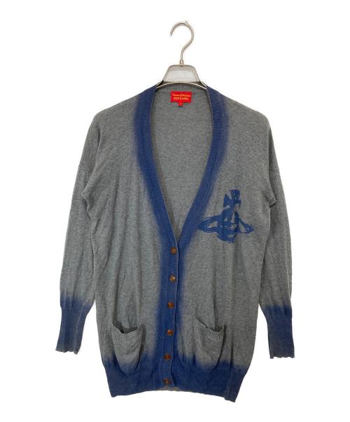 Vivienne Westwood RED LABEL（ヴィヴィアンウエストウッドレッドレーベル）Vivienne Westwood RED LABEL (ヴィヴィアンウエストウッドレッドレーベル) オーブプリントロングカーディガン グレー サイズ:2の古着・服飾アイテム