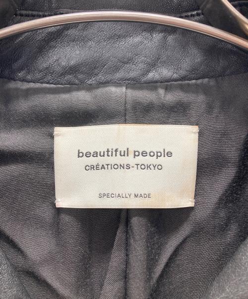 beautiful people（ビューティフルピープル）beautiful people (ビューティフルピープル) ダブルライダースジャケット ブラック サイズ:150の古着・服飾アイテム