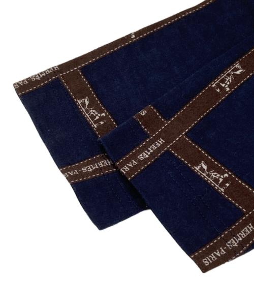 HERMES（エルメス）HERMES (エルメス) ボルデュック柄 ロングスリーブカットソー ネイビー サイズ:Mの古着・服飾アイテム