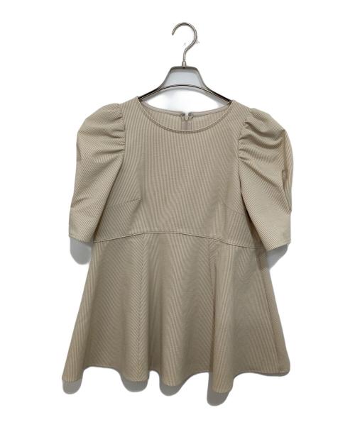 ANAYI（アナイ）ANAYI (アナイ) サッカーストレッチ ペプラムブラウス ベージュ サイズ:３６の古着・服飾アイテム