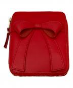 COMME des GARCONSコムデギャルソン）の古着「BIG BOW FULL ZIP AROUND WALLET（ビッグボウ フルジップアラウンドウォレット）　SA2100BB」｜レッド
