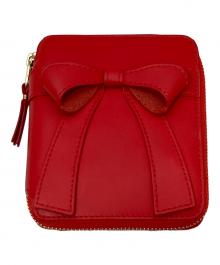 COMME des GARCONS（コムデギャルソン）の古着「BIG BOW FULL ZIP AROUND WALLET（ビッグボウ フルジップアラウンドウォレット）　SA2100BB」｜レッド