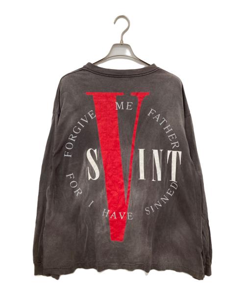 SAINT MICHAEL（セントマイケル）SAINT MICHAEL (セントマイケル) VLONE (ヴィーロン) LS TEE　プリントカットソー SM-S22-0000-068 グレー サイズ:XXLの古着・服飾アイテム