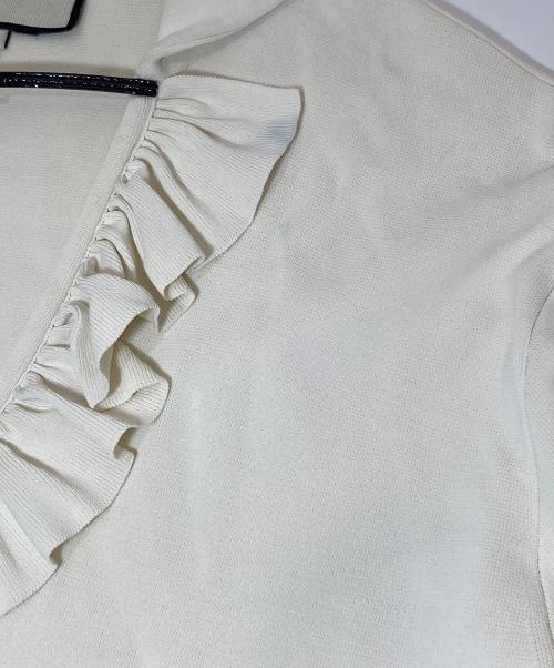 GUCCI（グッチ）GUCCI (グッチ) ラッフルカラーブラウス アイボリー サイズ:Mの古着・服飾アイテム