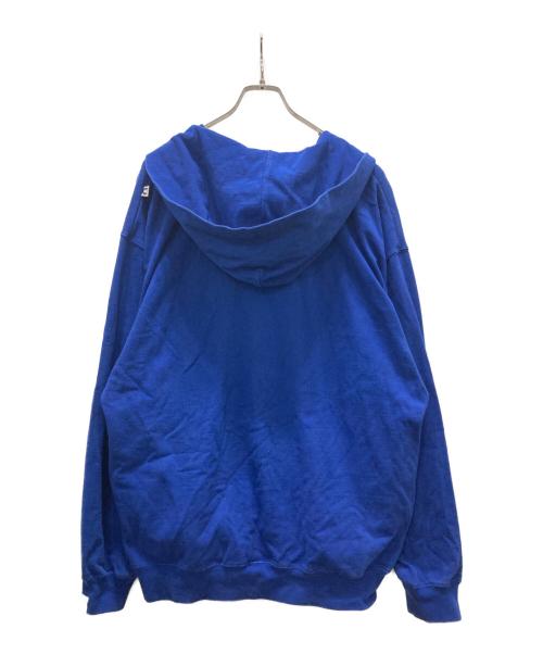 CAHLUMN（カウラム）CAHLUMN (カウラム) 天竺ハーフジップフーディ ブルー サイズ:Lの古着・服飾アイテム
