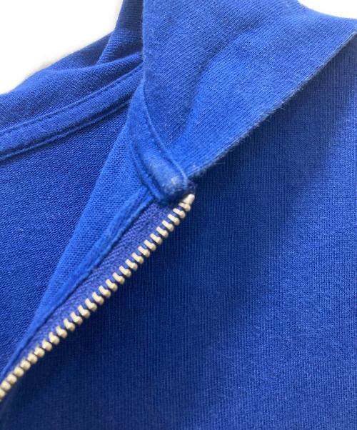 CAHLUMN（カウラム）CAHLUMN (カウラム) 天竺ハーフジップフーディ ブルー サイズ:Lの古着・服飾アイテム
