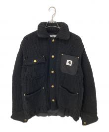 sacai×Carhartt WIP（サカイ×カーハート ワーク イン プログレス）の古着「Knit Jacket Michigan　ニットジャケットミシガン　23AW」｜ブラック