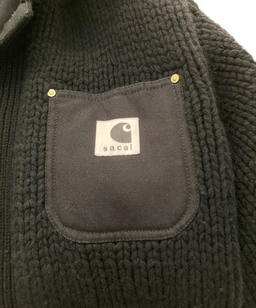 sacai（サカイ）sacai (サカイ) Carhartt WIP (カーハート ワーク イン プログレス) Knit Jacket Michigan　ニットジャケットミシガン　23AW ブラック サイズ:2の古着・服飾アイテム