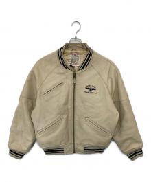 AVIREX（アヴィレックス）の古着「Leather Varsity Jacket　American Classics　レザーバーシティージャケット」｜ベージュ