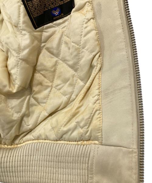 AVIREX（アヴィレックス）AVIREX (アヴィレックス) Leather Varsity Jacket　American Classics　レザーバーシティージャケット ベージュ サイズ:Sの古着・服飾アイテム