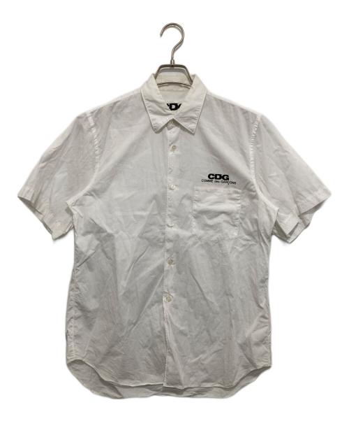 CDG（シーディージー）CDG (シーディージー) CDG CLASSIC SHIRT WITH SHORT SLEEVES　シーディージー クラシックシャツ ウィズショートスリーブ　SZ-B016 ホワイト サイズ:Sの古着・服飾アイテム