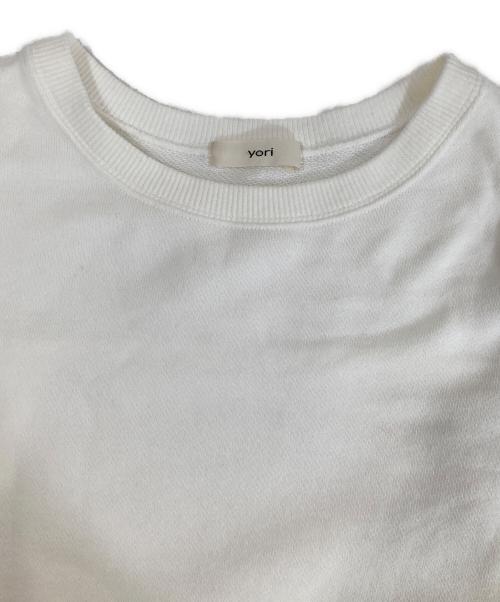 YORI（ヨリ）YORI (ヨリ) ベーシック裏毛ヘムラウンドTee ホワイト サイズ:Fの古着・服飾アイテム