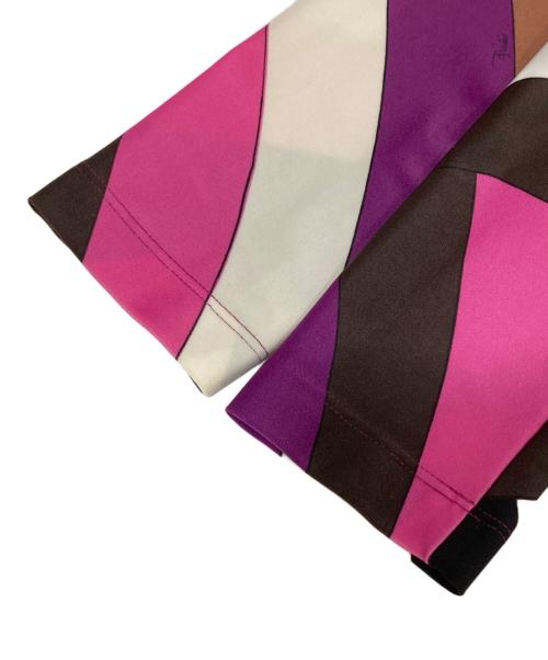 Emilio Pucci（エミリオ プッチ）Emilio Pucci (エミリオ プッチ) ハイネックジャージーブラウス パープル サイズ:Sの古着・服飾アイテム