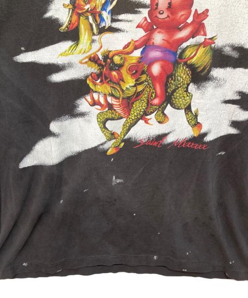 SAINT MICHAEL（セントマイケル）SAINT MICHAEL (セントマイケル) SS TEE DAMAGED　ショートスリーブティーダメージ　SM-HR8-0000-017 ブラック サイズ:XLの古着・服飾アイテム