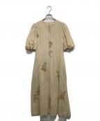 ne quittez pasヌキテパ）の古着「Cotton Dobby Ivy Flower Embroidery Dress　コットンドビーアイビーフラワーエンブロイダリ―ドレス　010451NF1KS」｜アイボリー