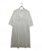 ne quittez pasヌキテパ）の古着「Border Hemla V Neck Kurta　ボーダーヘムラブイネッククルタ　010441GJ4」｜ホワイト