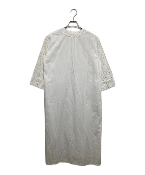 ne quittez pas（ヌキテパ）ne quittez pas (ヌキテパ) Border Hemla V Neck Kurta　ボーダーヘムラブイネッククルタ　010441GJ4 ホワイト サイズ:FREEの古着・服飾アイテム