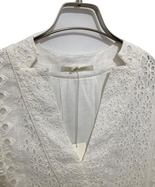 ne quittez pas（ヌキテパ）ne quittez pas (ヌキテパ) Border Hemla V Neck Kurta　ボーダーヘムラブイネッククルタ　010441GJ4 ホワイト サイズ:FREEの古着・服飾アイテム