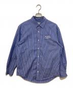 maison kitsuneメゾンキツネ）の古着「STRIPED SHIRT　ストライプシャツ　NM00404WC5014」｜ブルー