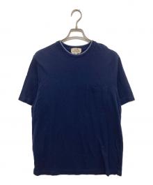 HERMES（エルメス）の古着「H刺繍ポケット付 鹿の子 Tシャツ」｜ネイビー