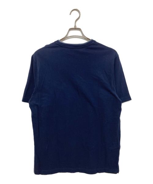 HERMES（エルメス）HERMES (エルメス) H刺繍ポケット付 鹿の子 Tシャツ ネイビー サイズ:XLの古着・服飾アイテム