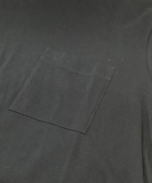 HERMES（エルメス）HERMES (エルメス) H刺繍ポケット付 鹿の子 Tシャツ ネイビー サイズ:XLの古着・服飾アイテム