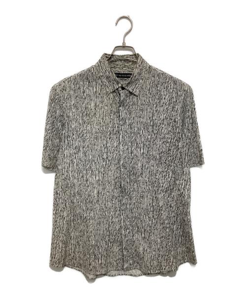 ISSEY MIYAKE MEN（イッセイミヤケメン）ISSEY MIYAKE MEN (イッセイミヤケメン) 総柄半袖シャツ ME53FJ035 ホワイト×ブラック サイズ:2の古着・服飾アイテム