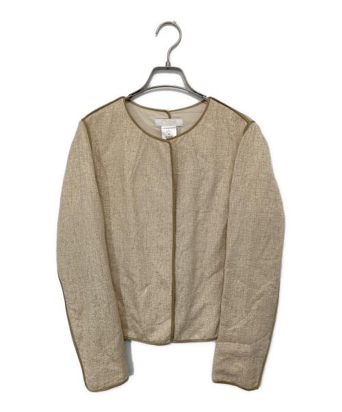Chloe（クロエ）Chloe (クロエ) パイピングラメジャケット ベージュ サイズ:36の古着・服飾アイテム