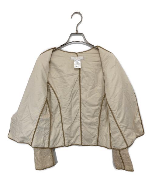 Chloe（クロエ）Chloe (クロエ) パイピングラメジャケット ベージュ サイズ:36の古着・服飾アイテム