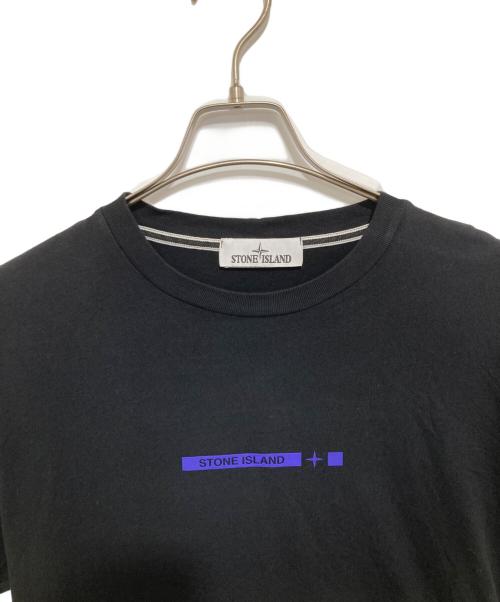 STONE ISLAND（ストーンアイランド）STONE ISLAND (ストーンアイランド) ロゴTシャツ ブラック サイズ:Lの古着・服飾アイテム