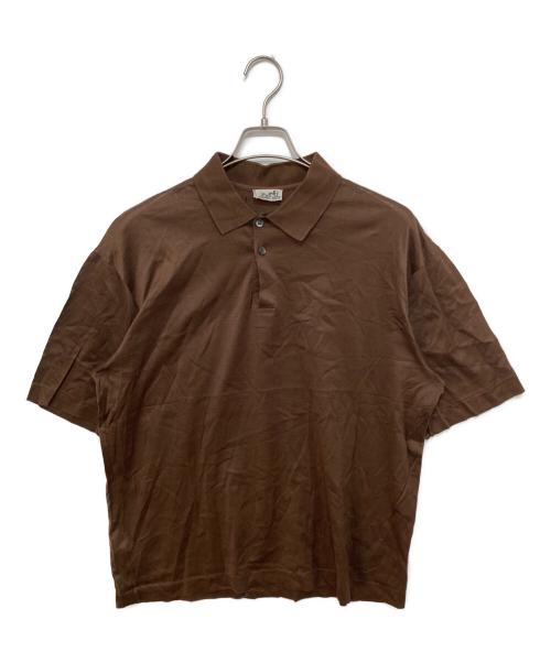 HERMES（エルメス）HERMES (エルメス) カルナックコットンポロシャツ ブラウン サイズ:Mの古着・服飾アイテム