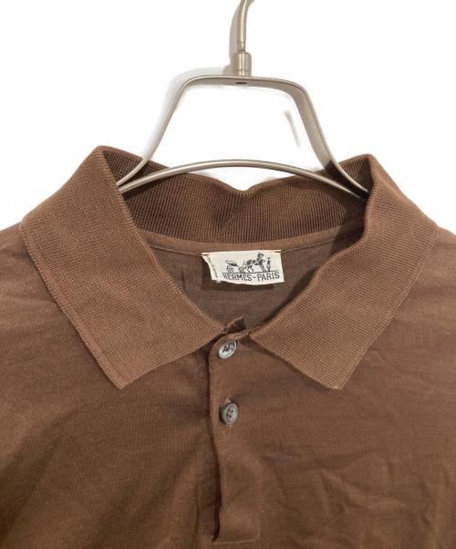HERMES（エルメス）HERMES (エルメス) カルナックコットンポロシャツ ブラウン サイズ:Mの古着・服飾アイテム